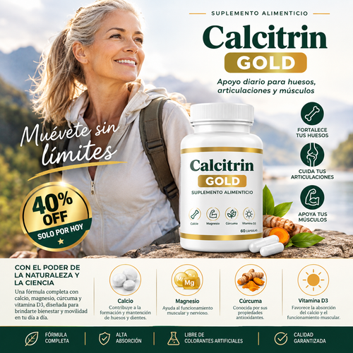 Calcitrin GOLD 60 CÁPSULAS- Apoyo para tu movilidad diaria